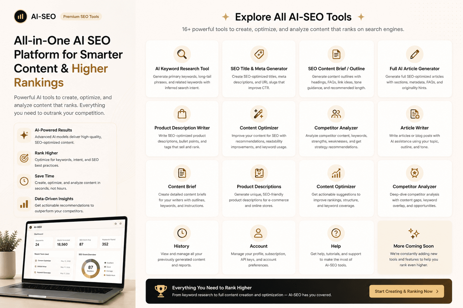 AI-SEO dashboard preview